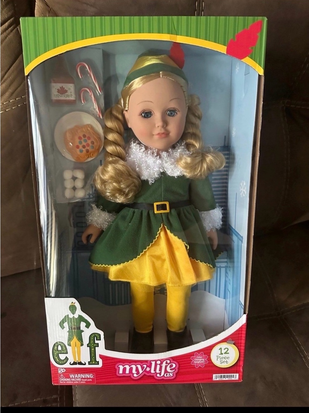 Elf Girl Doll in Green and Yellow Outfit